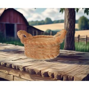 VTG Teleflora Planter Basket Weave Basket Brown Round CottageCore Country Decor